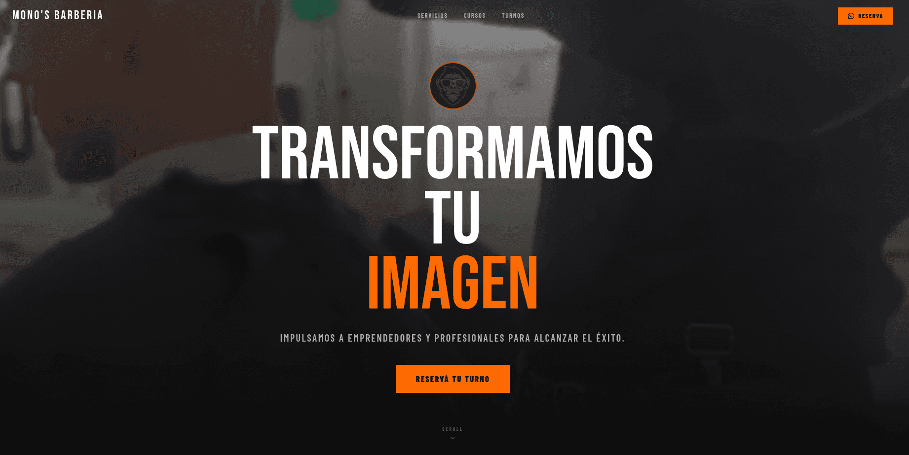 Landing de la barbería